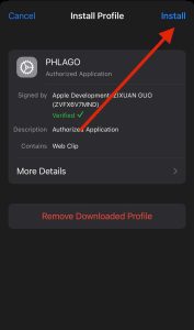 🔆 Step 5: players select "INSTALL".