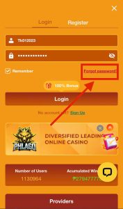 Click on "FORGOT PASSWORD?"