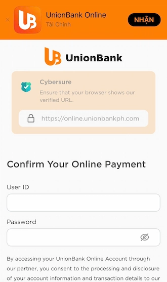 🔆 Step 3: You log in to your bank account and make the transfer.